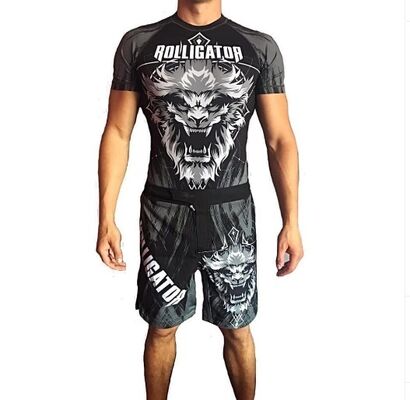 ভালো দাম নরম পুরুষদের BJJ Gi Rash গার্ড 80% পলিস্টার 20% Spandex হালকা ওজন শ্বাসযন্ত্র দ্রুত শুকনো অনলাইন