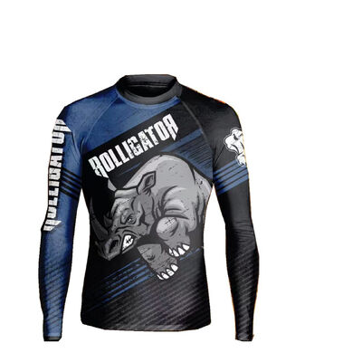 Harga yang bagus 80% Polyester 20% Spandex Ringan Berat Napas Rash Guard untuk BJJ Gi dan olahraga tempur on line