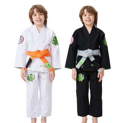 قیمت خوب گی جوجیتسو بافت مروارید 100% پنبه 350 گرمی با لوگوی سفارشی برای تمرین هنرهای رزمی آنلاین