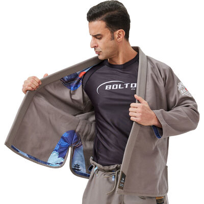 अच्छी कीमत 380gsm पर्ल वीव जैकेट और 280gsm टवील पैंट के साथ कस्टम बीजेजे गी किमोनो ऑनलाइन