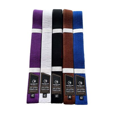 अच्छी कीमत कस्टम बीजेजे जी बेल्ट 100% कपास कढ़ाई लोगो के साथ और जिउ जित्सु प्रशिक्षण के लिए पूर्व-संकुचित कपड़े के साथ ऑनलाइन