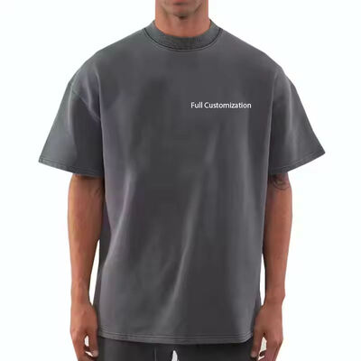 Guter Preis Schwere Vintage Drop Shoulder Oversized Plus Size Kurz-Lang 100% Baumwoll-T-Shirts Herren mit individuellem Logo-Druck Online